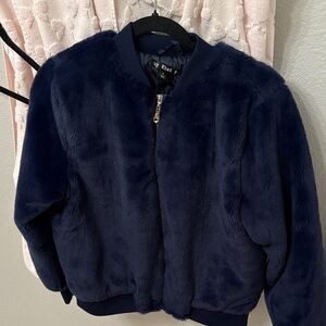 Navy Faux Fur Jacket